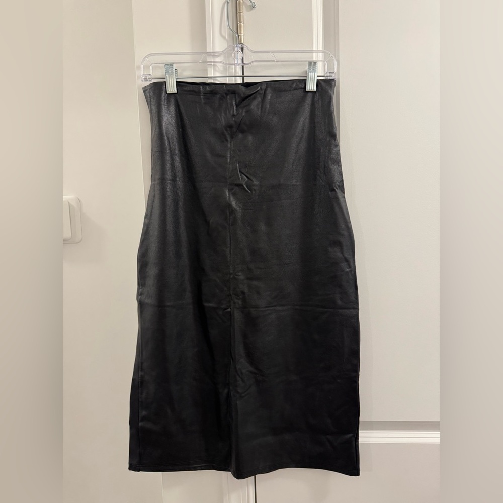 Commando Faux Leather Midi Skirt Large